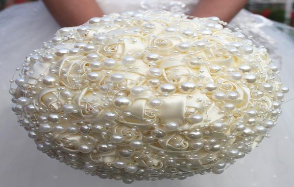 

new 2020 ivory pearl wedding flowers bridal bouquets ivory white artificial wedding bouquet 186959