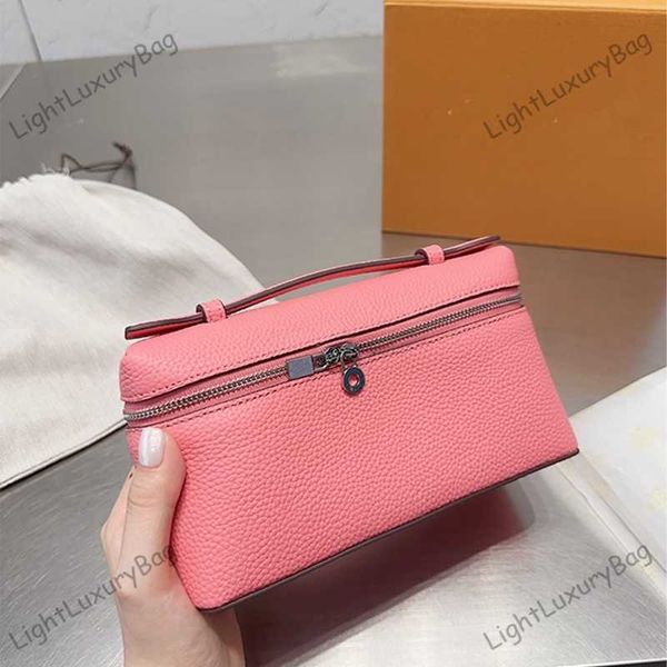 

makeup bag luxury loro lunch box mess tin evening bags women piana lychee pattern high-end leather lp handbag simple shoulder bag lady gift