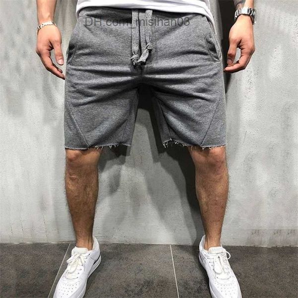 

men's shorts men shorts wild style solid color ripped short pants jogger workout shorts men z230703, White;black