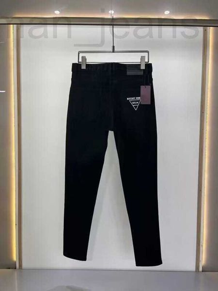 

men's jeans designer 2023 spring summer stretch denim slim jean man classic trousers black casual mens pants milan traingle mol3, Blue
