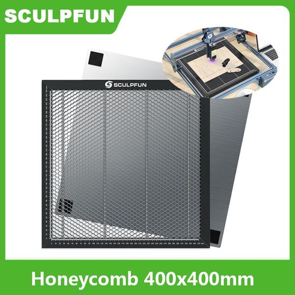 

dress sculpfun honeycomb 400x400mm working table board for s10 s9 steel panel platform for co2 diode laser engraver cutting hine, White