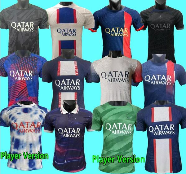 

player version 23 24 mbappe soccer jersey sergio ramos di maria draxler football shirt 2023 2024 marquinhos verratti men maillots psgs 666, Black;yellow