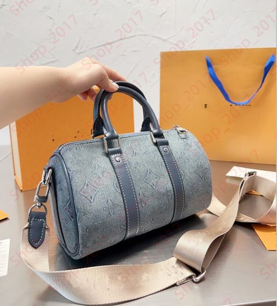 

designer denim shoulder bag luxury keepall xs bag purse women boston pillow crossbody totes wallet lady handbag travel messenger sling backp