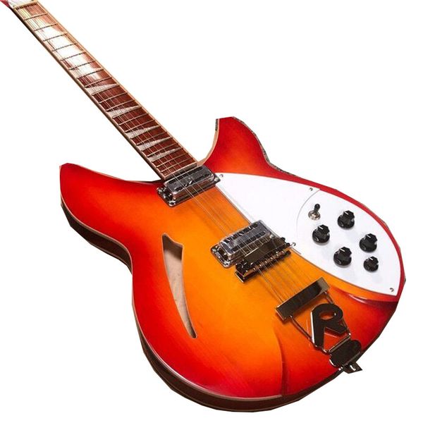

factory new 12 string electric guitar, cherry red pop body, fingerboard,
