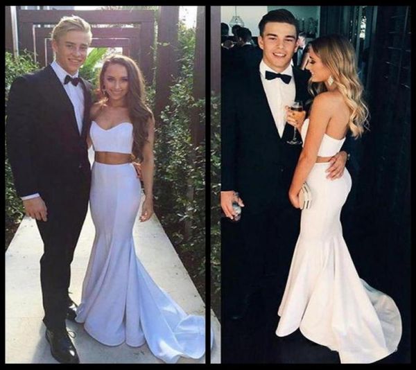 

modern white two pieces mermaid prom dress 2020 sleeveless sweetheart sweep train simple formal evening gowns vestido de festa1976740, Black