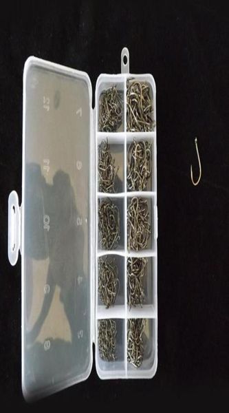 

500pcs box 10size black nickle carp fishing iseama hook wide mouth hook9245389