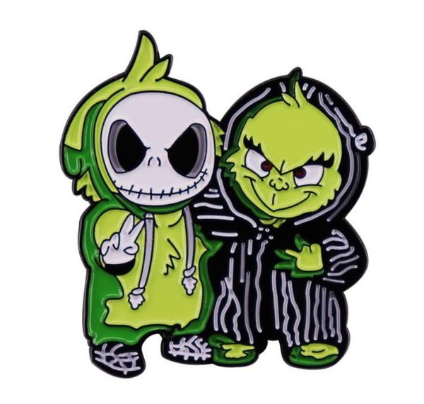 

cartoon green friends pin holloween brooch horror brooch badges8517363, Blue