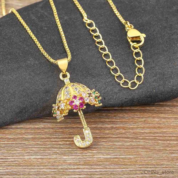 

pendant light luxury shiny stone pendant cute umbrella shape elegant birthday jewelry gift r230703, Silver
