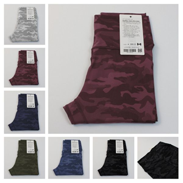 

lu-1168 women's sports yoga leggings fitness running street women yoga pants sports high waist camouflage leggings absorb sweat wicking