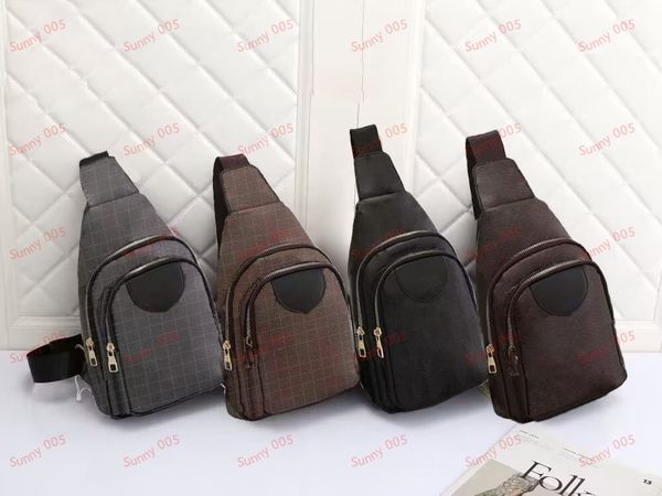 

designer chest bag printed plaid cross body bag sling bags double layer zips breast shoulder pouch luxury waist pack sports backpack