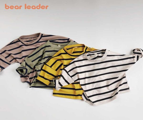 

bear leader born baby striped tees for 16 years girls boys full sleeves tshirt kids casual sweatshirt clothes children 21073213352, Blue