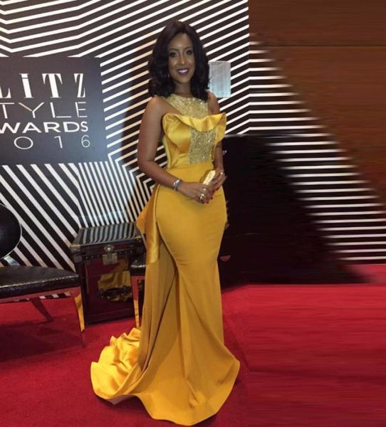 

vestido de festa mermaid evening gowns beaded gold robe de soiree longue floor length evneing gown long abiye formal dresses prom 3704544, Black