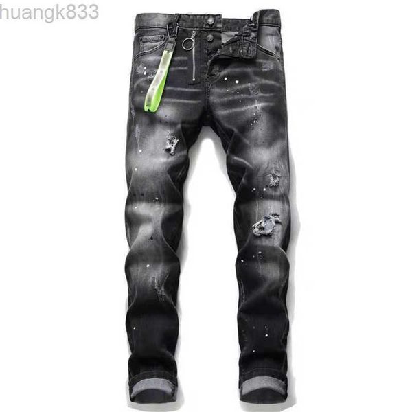 

designer jeans mens pants linen pants hip hop men jeans distressed ripped biker slim fit motorcycle denim for men, Blue