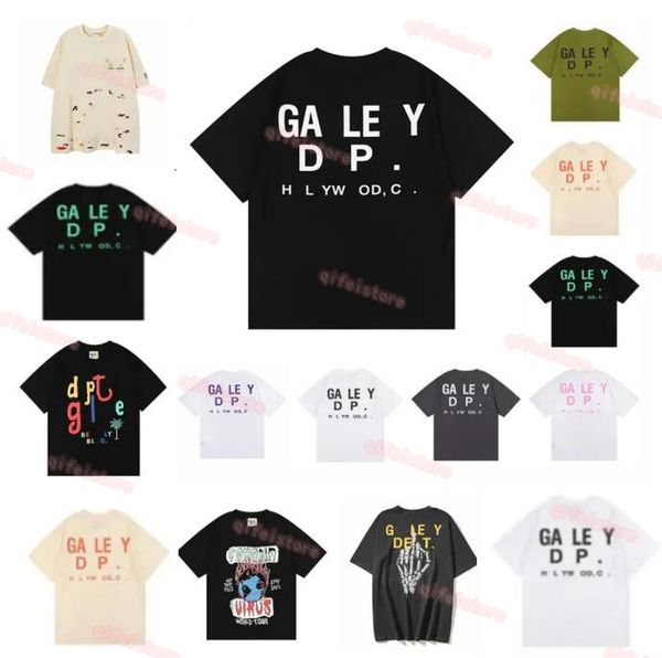 

2023 women men's t-shirts designer galleries depts shirt alphabet print trendy trend basic casual fashion loose short t-shirt half slee, White;black