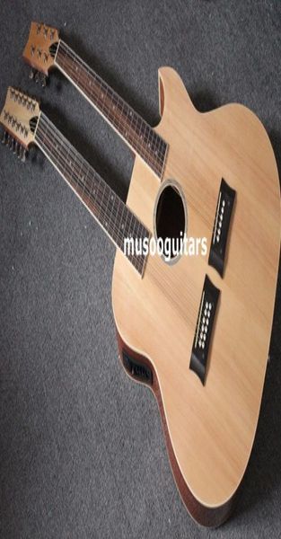 

612 string acoustic electric double neck guitar with eq and bag7211688