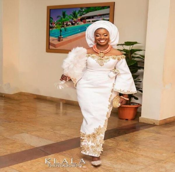 

2020 white african prom evening dresses mermiad long formal party dress gold lace appliques pageant gown plus size7579602, Black;red