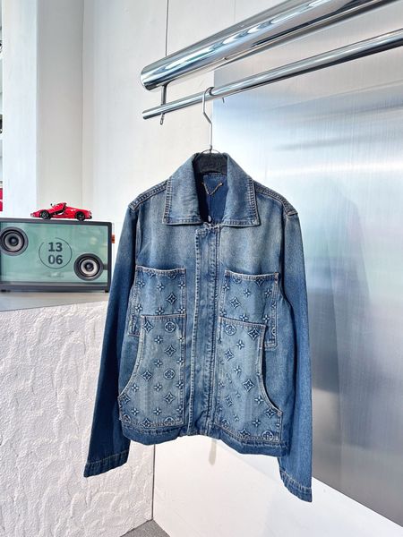 

2023 the latest designer jacket handsome three dimensional pattern design us size jean jacket luxury brand fashion mens jacket, Black;brown