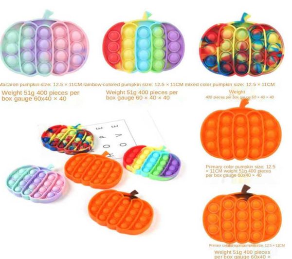 

halloween's pumpkin pioneer rainbow children toys sensory autism stress relief push pop bubble silicone decompression puzzle toy game30