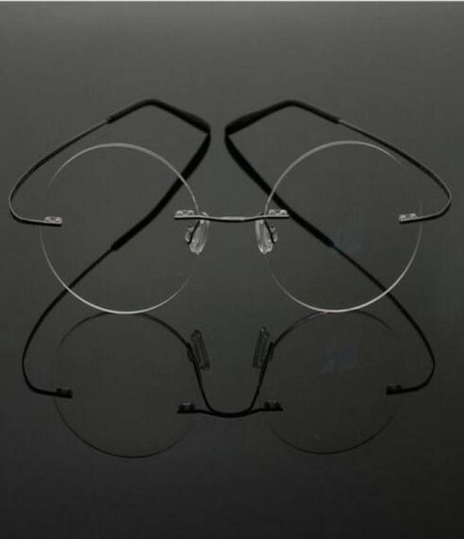 

selling steve jobs star style ultralight memory titanium spectacle frames rimless round myopia eyeglasses optical glasses fra4115324