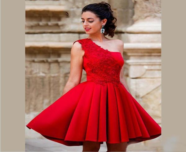 

new arrival short length a line homecoming dresses one shoulder beautiful satin graduation party dresses sweet dresses8115099, Blue;pink