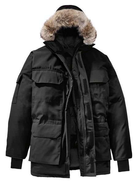 

parkas coats mens womens designers down jackets veste homme winter jassen puffer big fur hoody fourrure outerwear print outdoor warm, Black