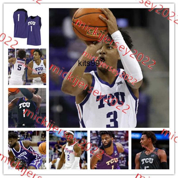 

desmond bane tcu horned frogs basketball jersey kenrich williams 40 kurt thomas tcu jerseys custom stitched mens youth, Black;red