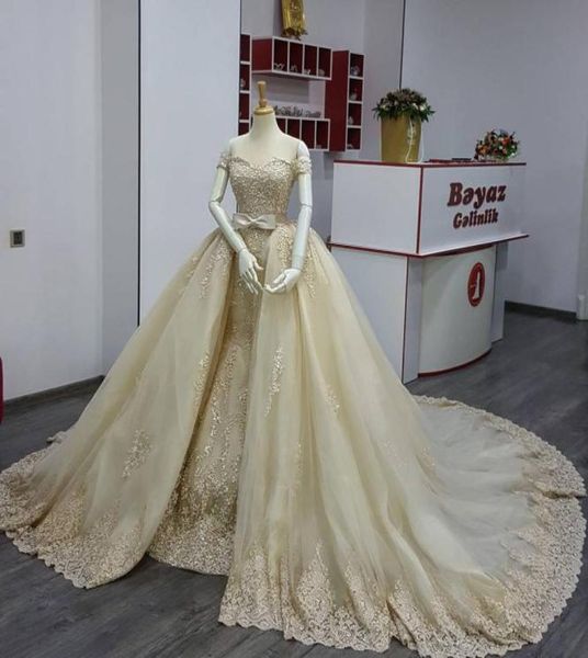 

special mermaid wedding dresses with overskirt off shoulder sash bottom full lace applique bridal dress charming tulle bridal wed6739759, White