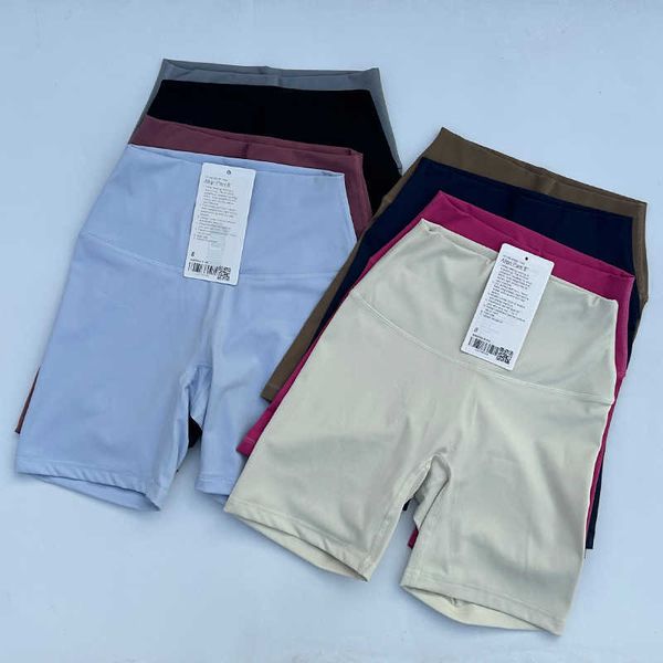 

new sports high waist tight shorts yoga suit nylon shorts women's tight high elastic quarter pants, White;red