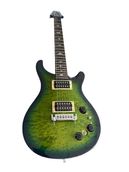 

maple body electric guitar green burst abalone birds inlay high quality