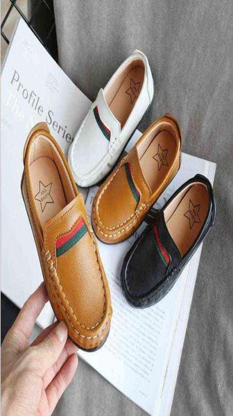 

children shoes pu leather casual boys shoes soft comfortable loafers slip on kids shoes size 26359048227, Black;red