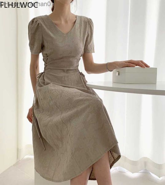 

casual dresses casual dresses cotton linen long dress summer slim waist a line temperament lady retro vintage cute korean chic women vestido, Black;gray