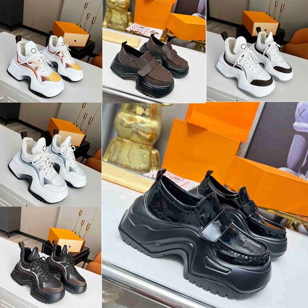 

2023 fashion casual shoes archlight 2.0 platform womens sneaker lafite hollow lace thick sole elevated lace up trainers sneakers, Black