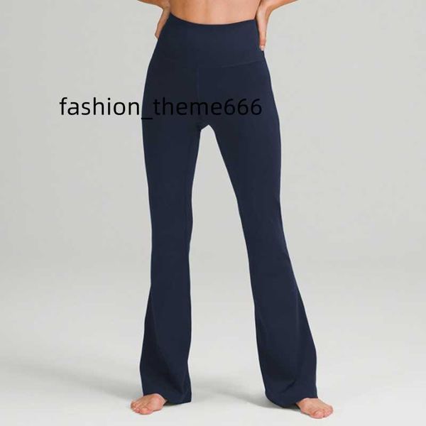 

lu-088 groove fitness gym women yoga pants elastic wide leg flare leggings high waist thin summer flare pant, Black