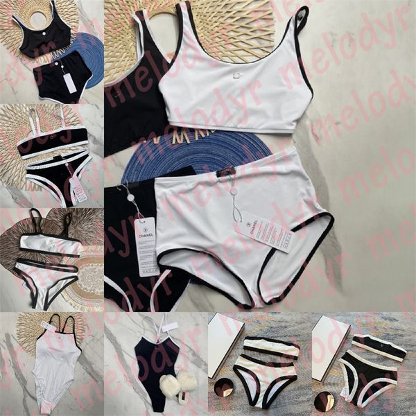 

swimwear womens bra bikini set metal letter high waist swimming suit party swimsuit, Black
