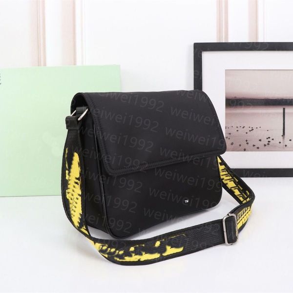 

2023 brand big men off yellow canvas belt high white shoulder bag camera bag waist bags multi purpose satchel shoulder bag messenger women