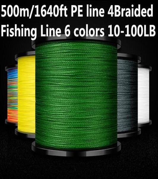 

500m1640ft pe line 4braided fishing line 6 colors 10100lb test for saltwater higrade performance good 8946963