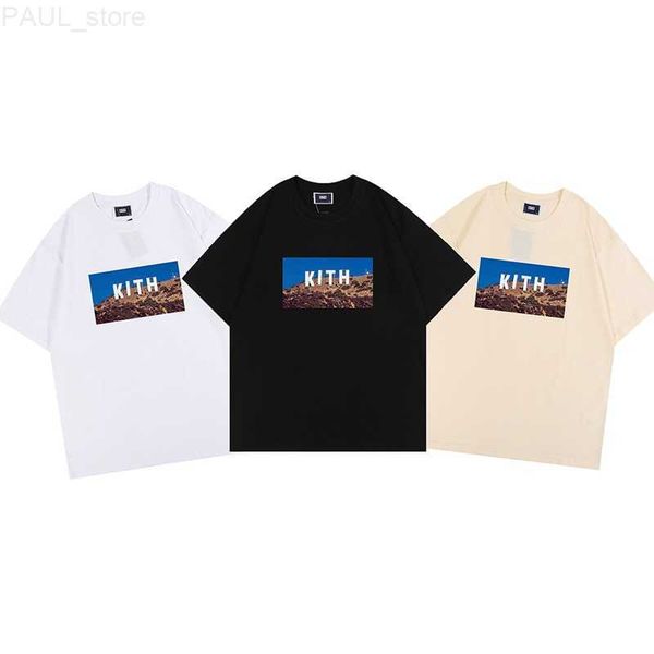 

men's t-shirts men designer tshirts kith t shirt oversized short sleeve hip hop street loose breathable comfortable casual t-shirt 100%, White;black