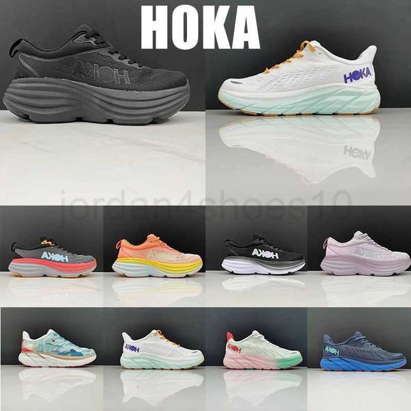 

sandals hoka running shoes hokas bondi 8 clifton lifestyle shock absorption mens womens jogging walking sneakers carbon black triple white d