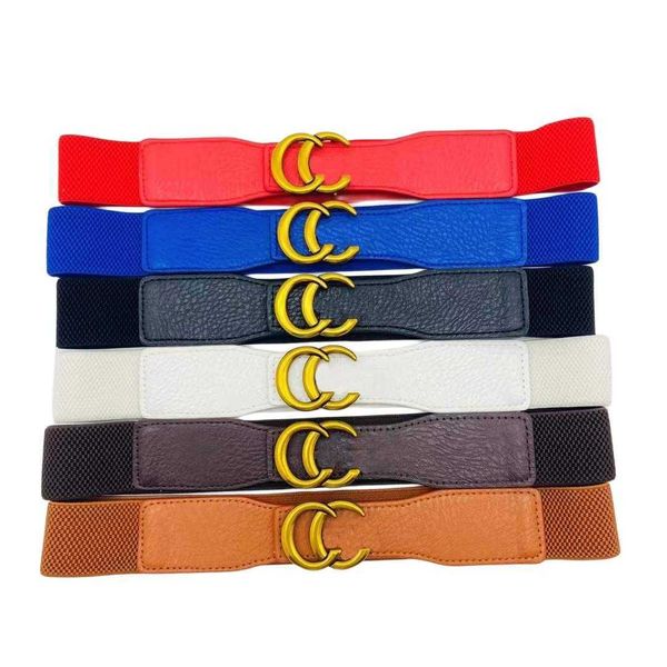 

belts for women designer elastic belt fashion luxury gold buckle waist chain dress accessories lady waistband girdle width 3.0cm multiple st, Black;brown