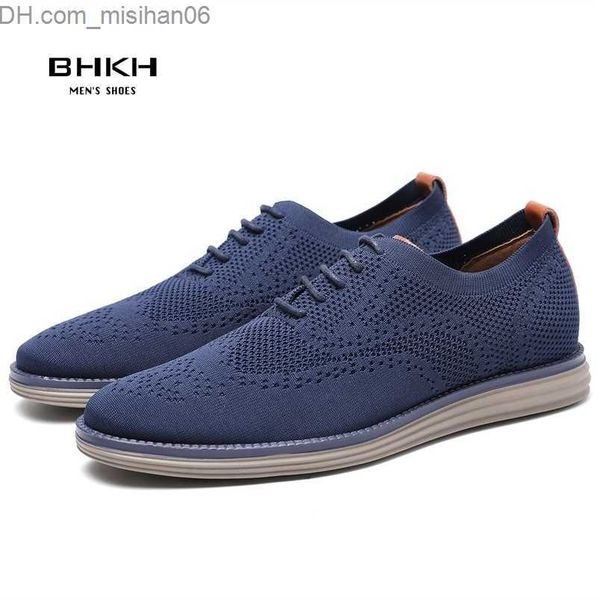 

dress shoes dress shoes bhkh breathable knitted mesh casual lightweight smart office work footwear men z230706, Black