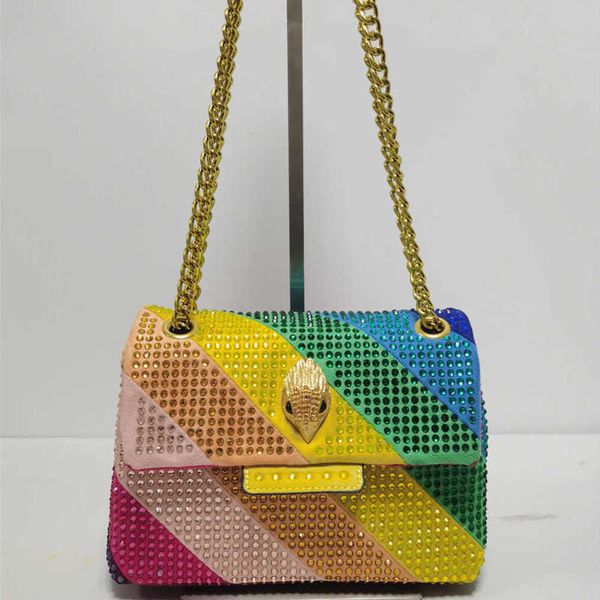 

women s eagle head crossbody bag handmade ironed multi color panel contrast cross body handheld handbag 230629
