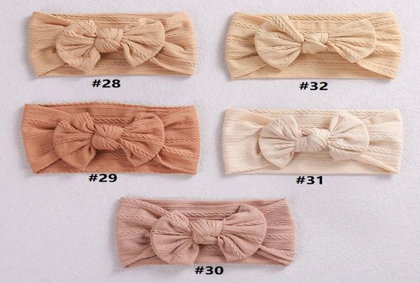 

32 colors cable bow baby headband for child bowknot headwear cables turban kids elastic headwrap hair accessories3132842, Slivery;white