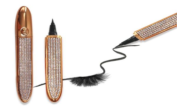 

self adhesive eyeliner 2 in 1 clear black liquid eyeliners pen diamond bling eye liner no glue non magnetic for makeup false eyela7502306