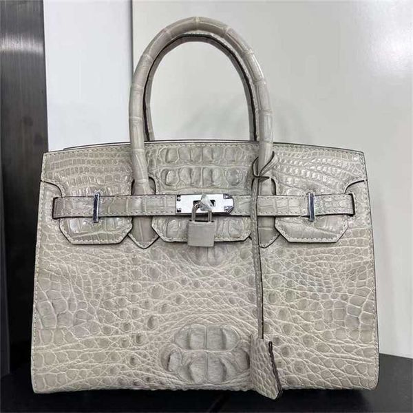

designer birkins h ermeess crocodile leather handmade himalayan leather luxury lock 2022 large capacityqq with logo qq