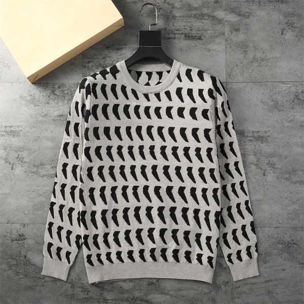 

23ss men's designer sweater knit crew neck womens fashion letter black luxury sweatshirt long sleeve pullover oversized plain pullover, White;black