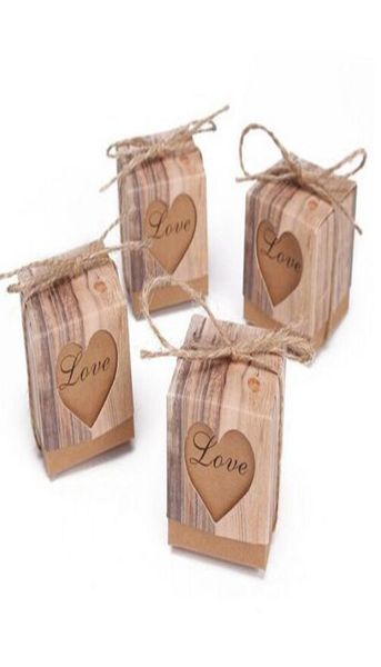 

kraft paper candy box heart hollow love gift boxes wedding party decoration faovrs baby shower 50 pcslot new8372483