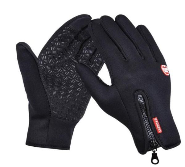 

touch screen gloves cold proof men women sports gloves fleece thickened winter outdoor riding ski warm waterproof light yaku6278713, Black