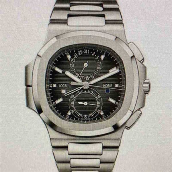 

luxury pp watch sapphire wristwatches mens automatic mechanical stainless steel crystal black multi-function dial maleiott, Slivery;brown