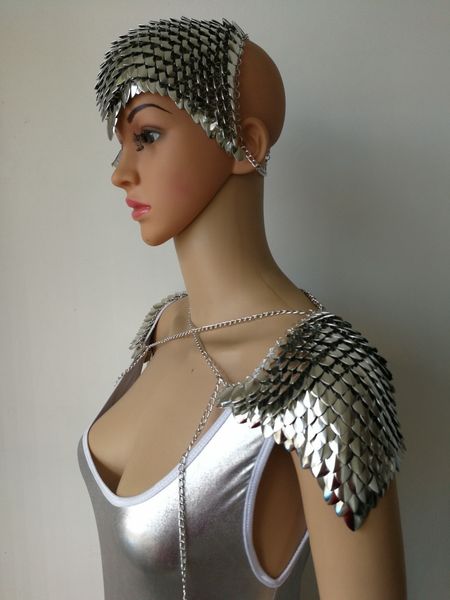 

navel bell button rings fashion style b756 silver scalemail mermaid fish scales head chains layers head hair chains jewelry 2 colors 230703