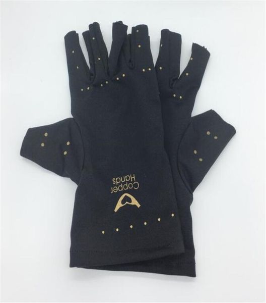 

arthritis gloves copper hands anti arthritis copper compression therapy half finger gloves hand pain joint relief blood circulatio6329007, Black